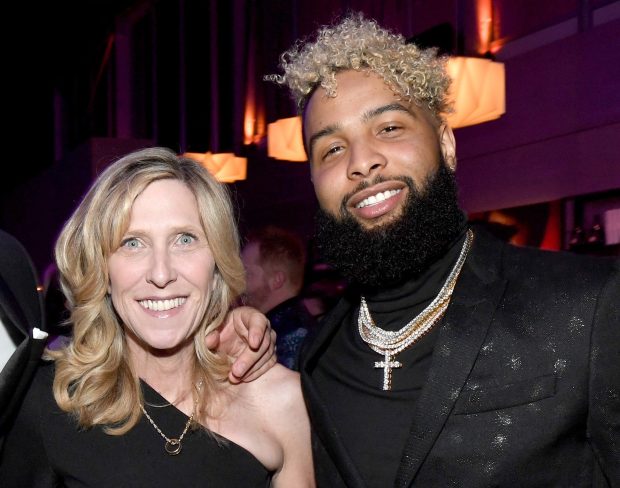 Maura Mandt and Odell Beckham Jr. attend the 2019 Vanity Fair Oscar Party.