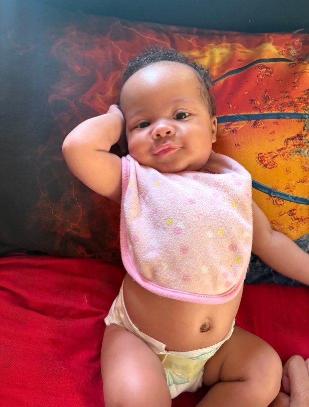 Kaori Patterson-Moore, a 7-month-old girl, was fatally shot near Humboldt and Moore Sts. in East Williamsburg, Brooklyn, on Wednesday. (Courtesy of Lianna Moore)