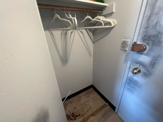 The entryway closet where Nadia Vitel's body was found in a duffel bag. (Obtained by Daily News)
