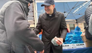 Archbishop Hicks marks first Easter in NYC with food distribution in Washington Heights