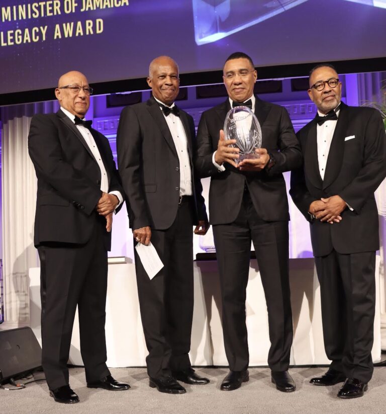Holness honoured with legacy award at UWI gala in New York