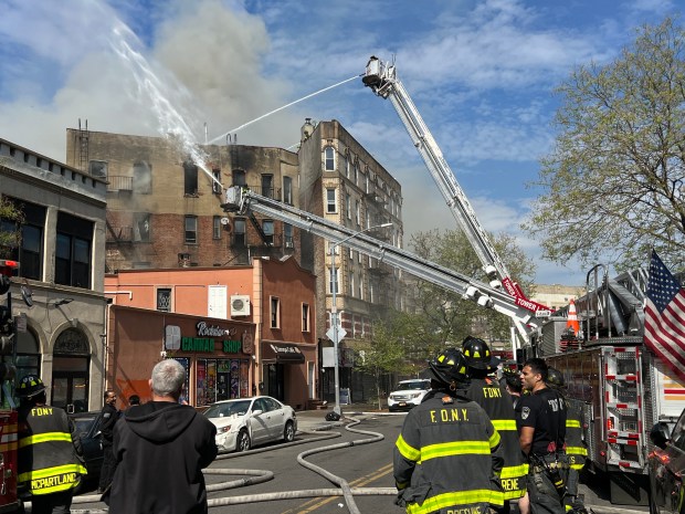 FDNY firefighters respond to a fire on E. 187th St. in the Bronx on Tuesday, April 21, 2026. (Barry Williams / New York Daily News)