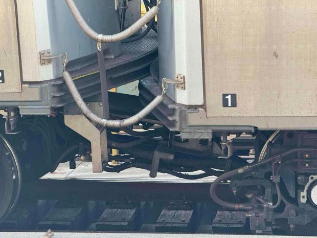 Train trespassers are suspected of running a parked subway into another parked train near the 104th St. stop of the A train in Queens. (Obtained by Daily News)