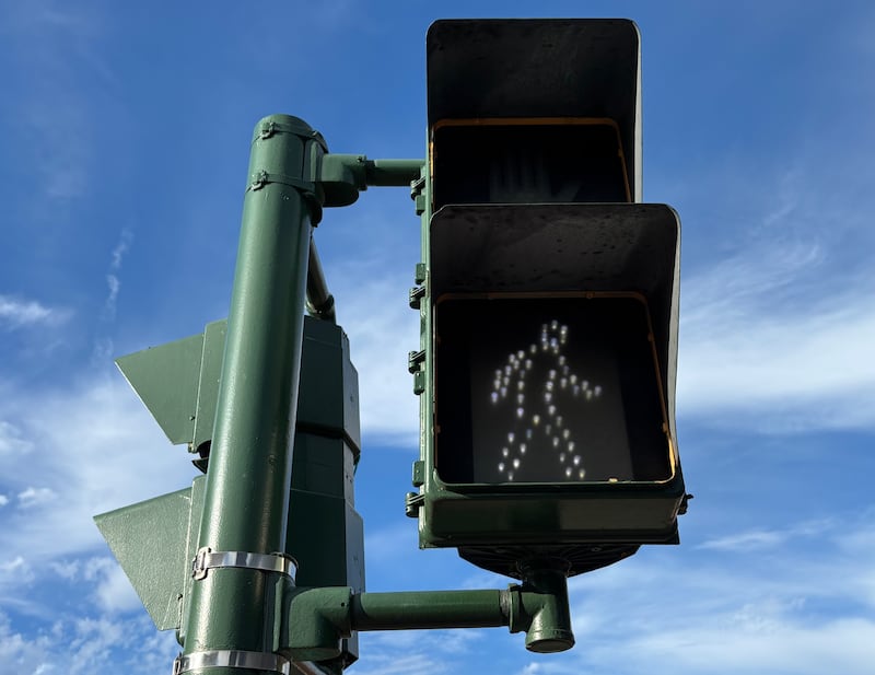 Walk sign for pedestrians