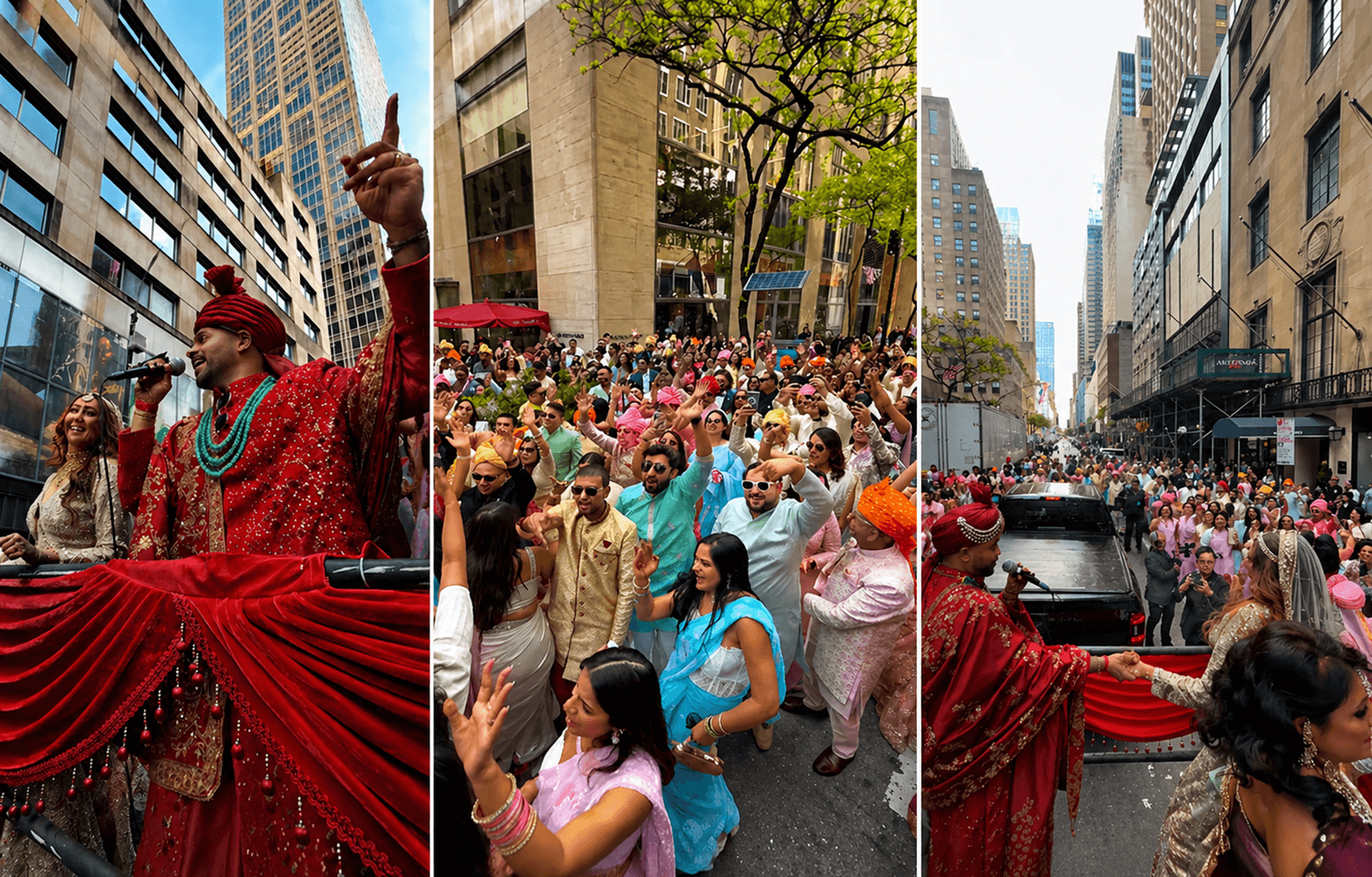 Indian weddings in USA, Indian baraat on American streets, Dr Avish Jain wedding NYC, New York Manhattan Indian wedding