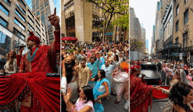 Indian weddings in USA, Indian baraat on American streets, Dr Avish Jain wedding NYC, New York Manhattan Indian wedding
