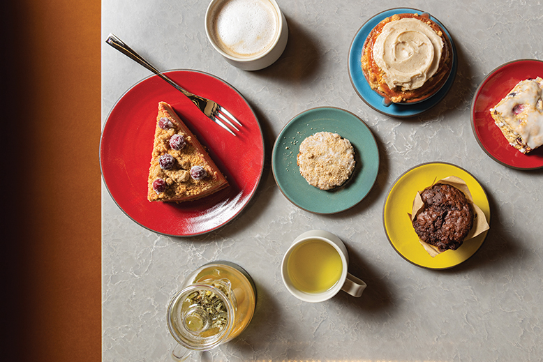 Food-topped tableware from Jono Pandolfi Designs in Union City, NJ