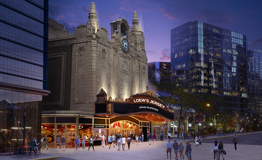 On April 6, the historic Loew’s Jersey Theatre released new architectural renderings and designs that highlight the venue’s transformation into a year-round hub for entertainment. - PROVIDED BY OTJ ARCHITECTURES