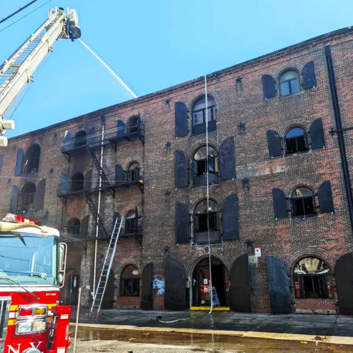 van brunt street after fire