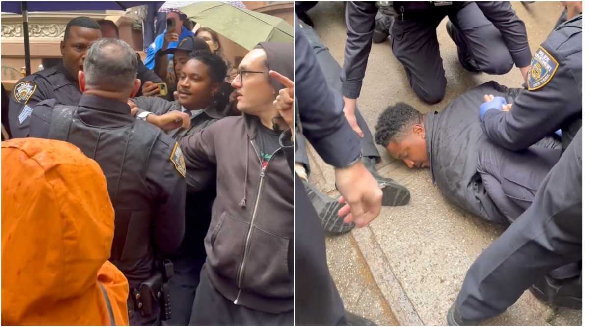 Council Member Chi Ossé arrested, thrown to ground by NYPD, during deed theft eviction protest • Brooklyn Paper
