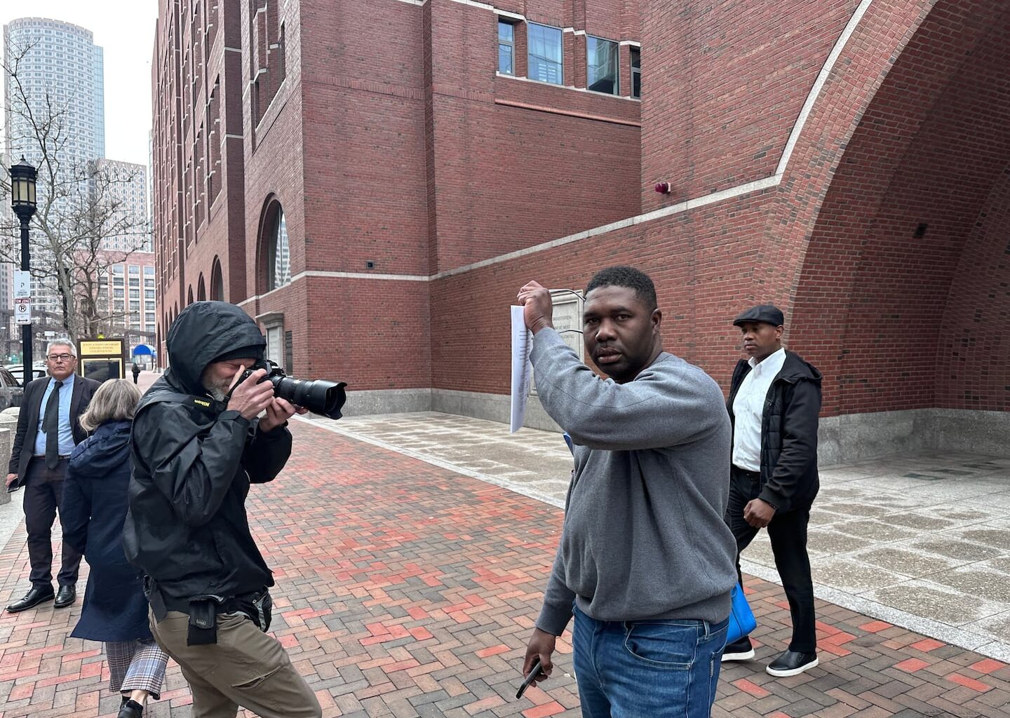 Edouardo St. Fort left federal court after making a first appearance in connection with a New York corruption case on Tuesday in Boston.