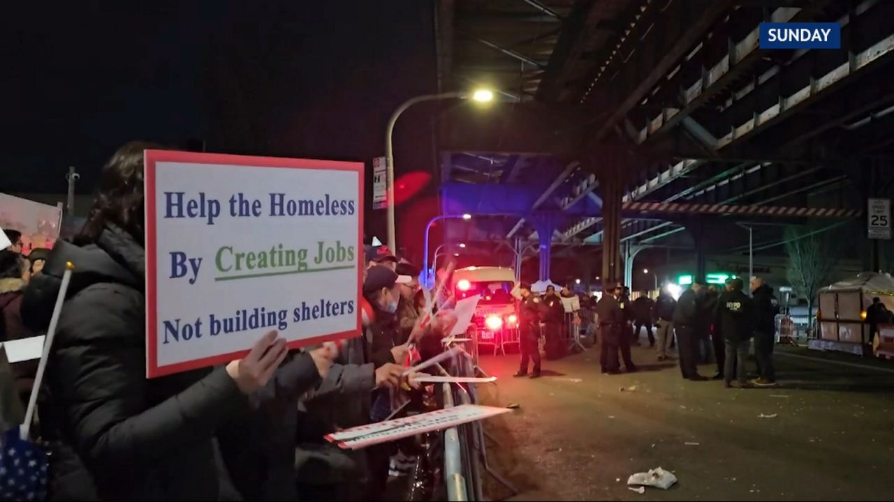 Bensonhurst residents have protested the planned shelter for years, citing safety and location concerns. (Spectrum News NY1)