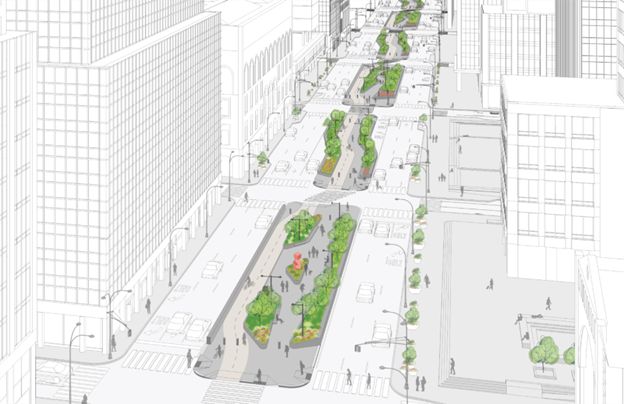 A rendering of one of two proposals for the redesign. (Courtesy of the Department of Transportation)