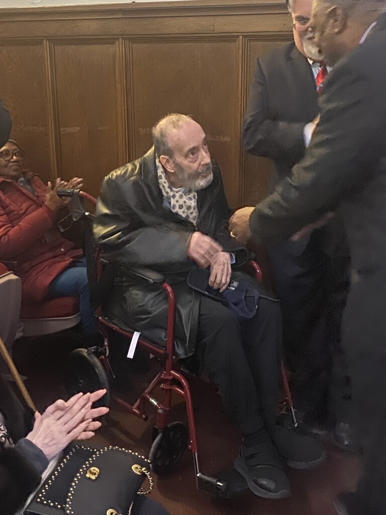 (PHOTO: Former Congressman Eliot Engel attended the swearing in of Congressman George Latimer at Rye High School on January 26, 2025.)