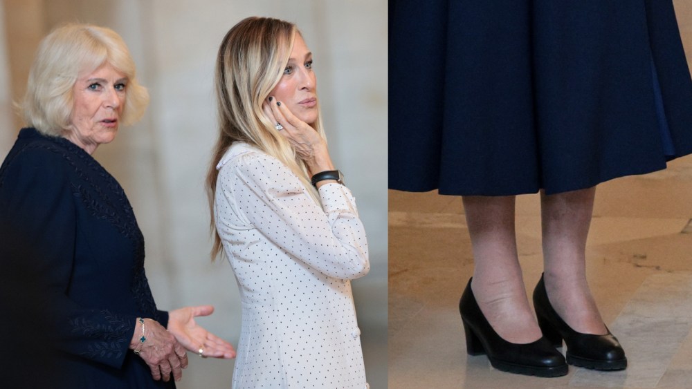 Queen Camilla and Sarah Jessica Parker at the New York Public Library in New York City on April 29, 2026.