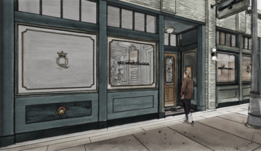 A rendering of the front of Queen's Head Pub