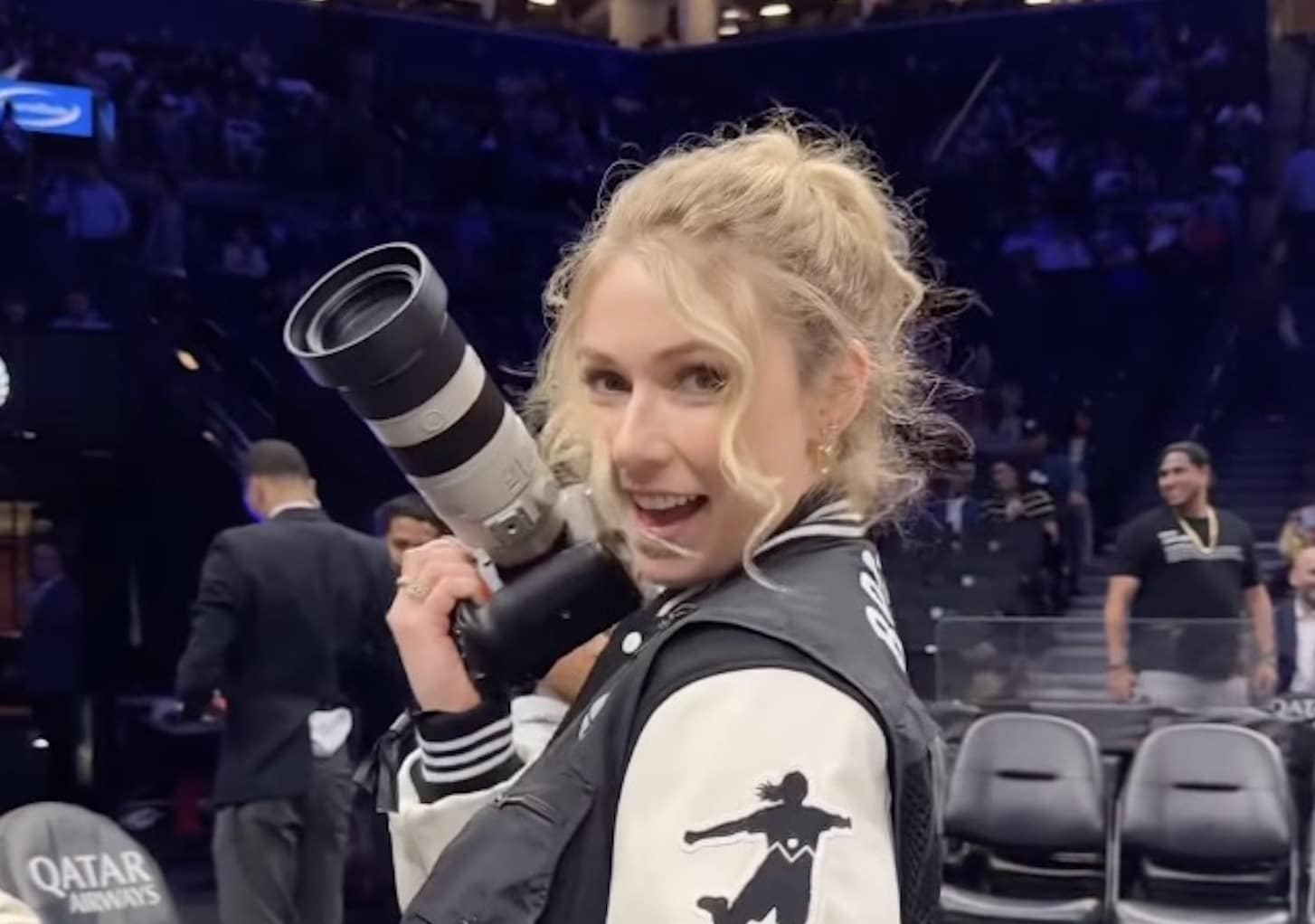 Mikaela Shiffrin Works The Sidelines As NBA Photographer For Brooklyn Nets