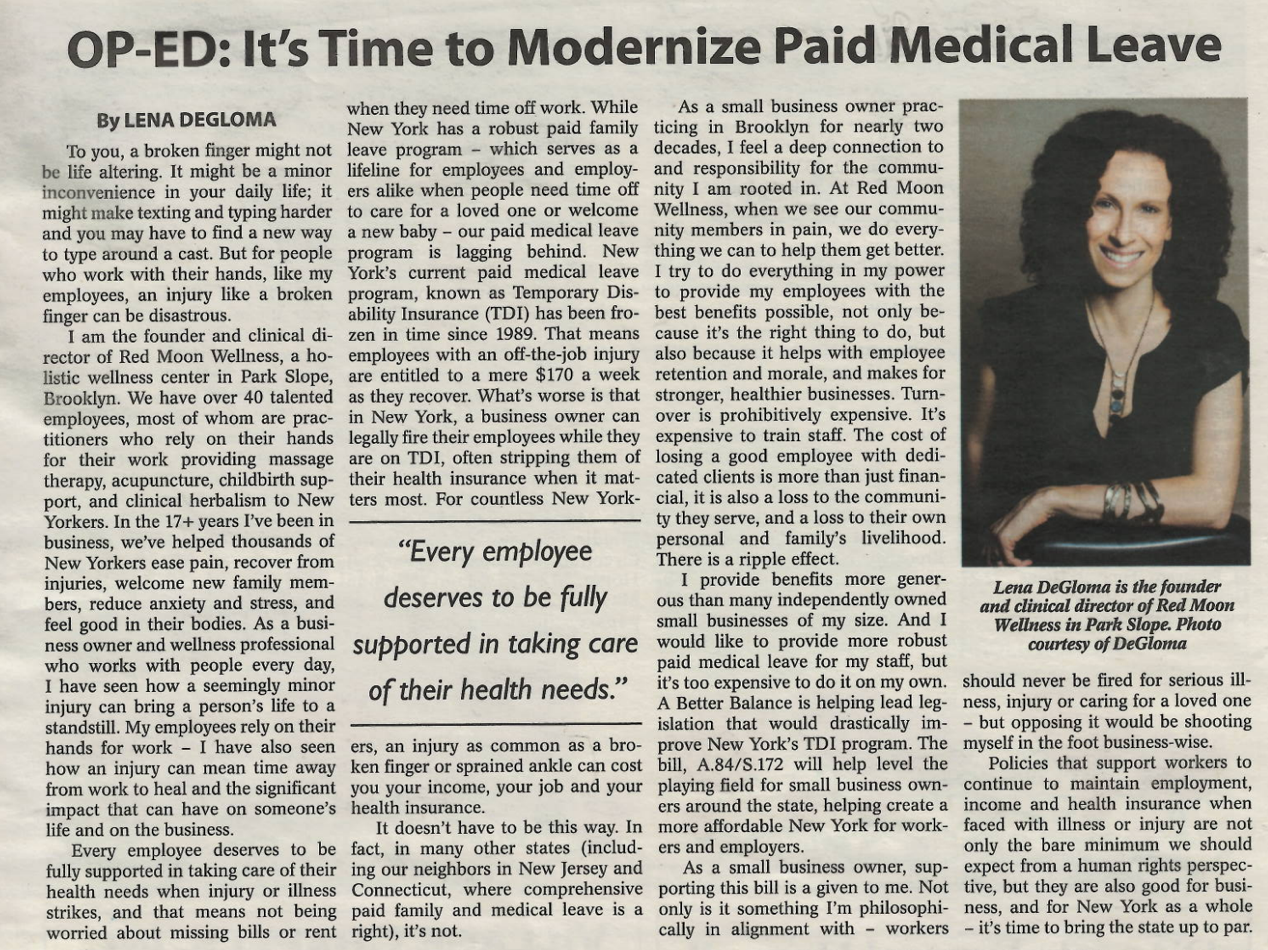 Modernizing Paid Medical Leave Would Support New York's Small Business Owners: New Op-Ed