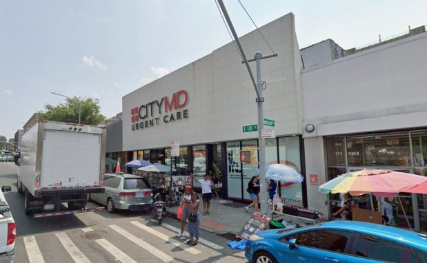The 21-year-old victim was attacked at a City MD Urgent Care located on E. 170th St. near Walton Ave. in Mount Eden around 2:30 p.m., according to law enforcement officials. (Google)