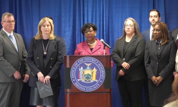 Police Commissioner Jessica Tisch and Bronx DA Darcel Clark announced a 971-count indictment charging 16 people with the theft of tires and catalytic converters worth more than $1.2 million on Thursday. (NYPD)