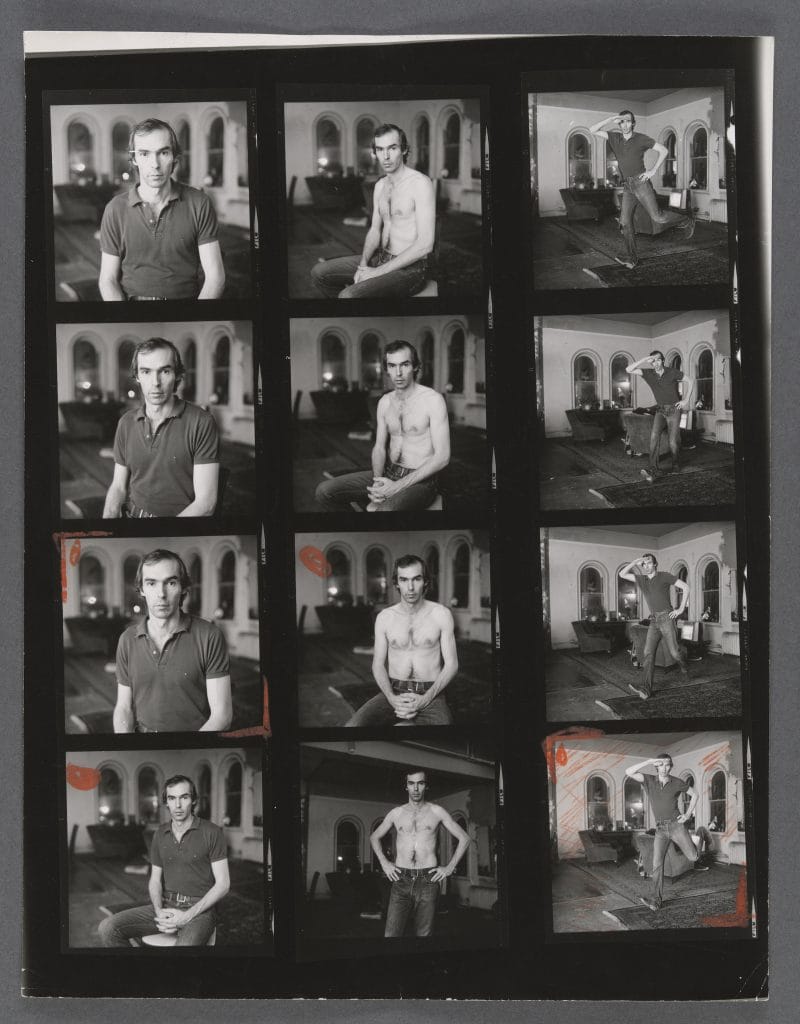 a grid of black and white photographs