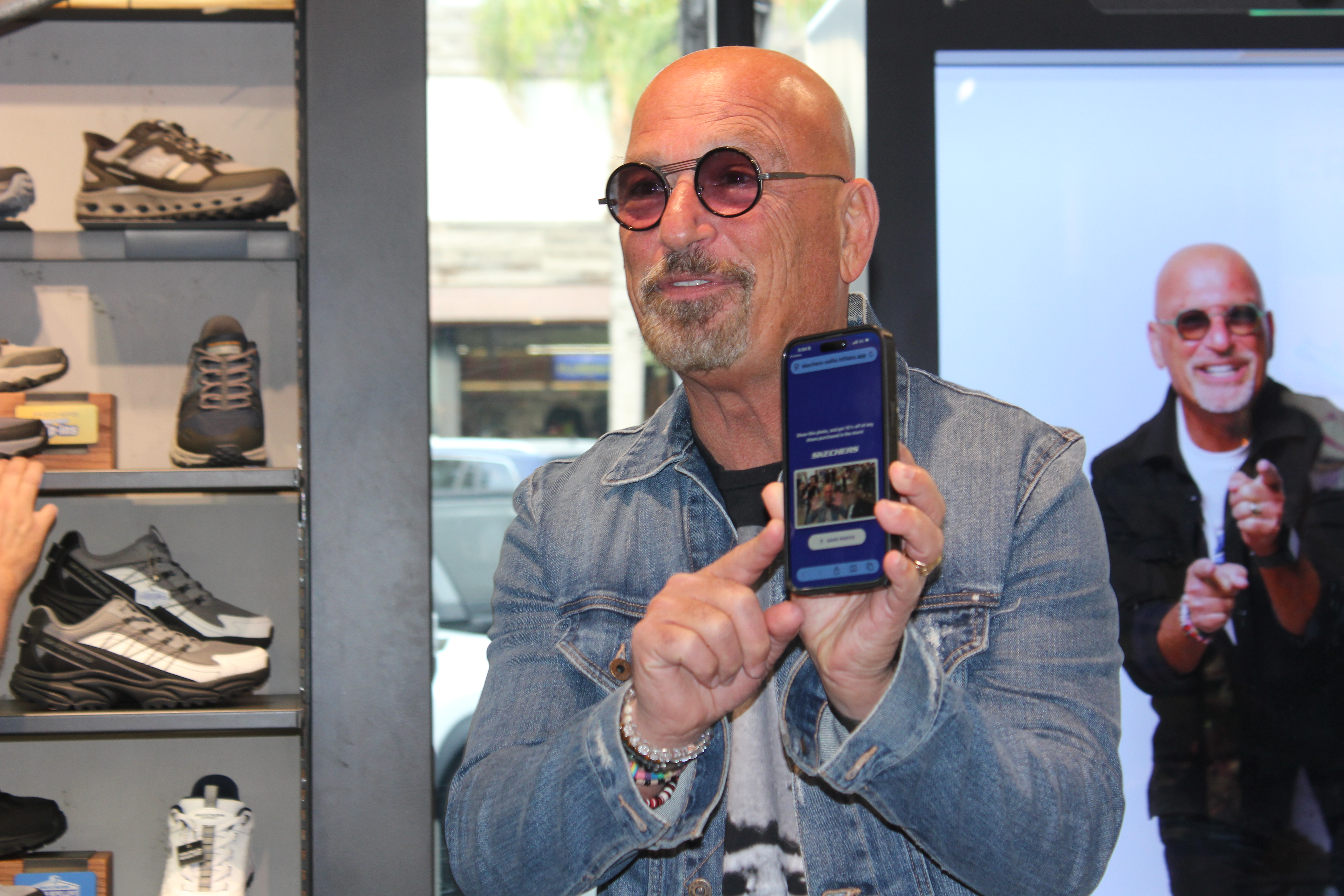 Skechers ambassador Howie Mandel helped introduce the companyâs first hologram...