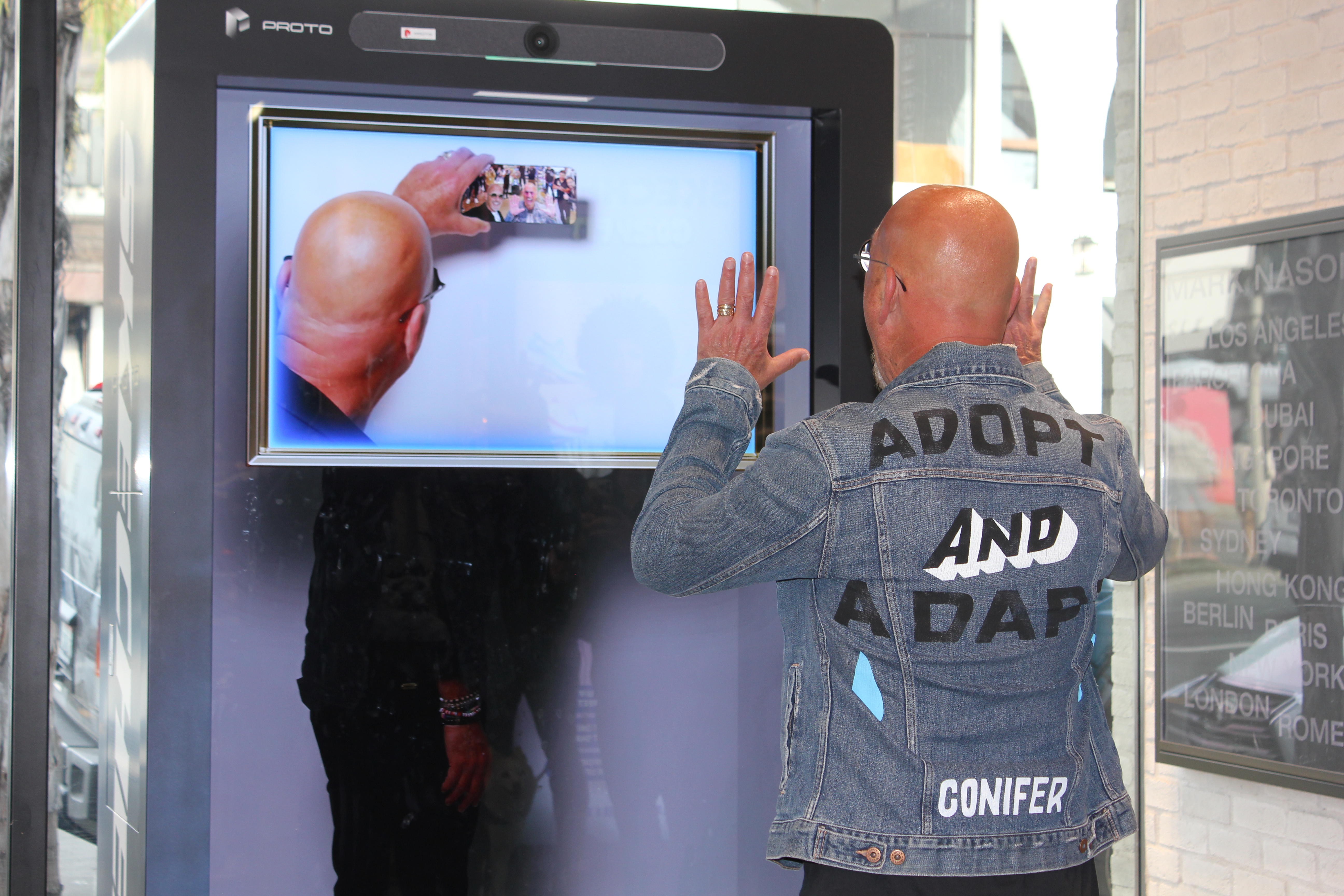 Skechers ambassador Howie Mandel helped introduce the companyâs first hologram...