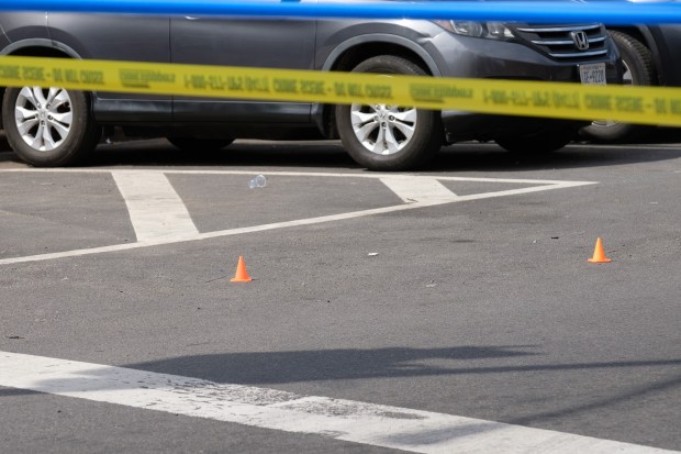 Police investigate after a 7-month-old baby girl in a stroller was fatally shot near Humboldt and Moore Sts. in East Williamsburg, Brooklyn, on Wednesday, April 1, 2026. (Gardiner Anderson / New York Daily News)
