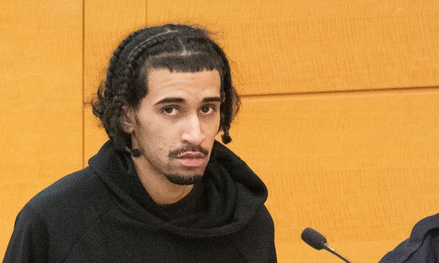 Mathew Rodriguez is arraigned at Supreme Court in Brooklyn, New York on Tuesday, April 14, 2026, after being charged in the death of Kaori Patterson-Moore. (Gardiner Anderson / New York Daily News)