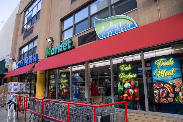 A man was shot wounded by an NYPD officer when he menaced cops with a knife at a grocery store on Third Ave. near E. 120th St. early Monday.