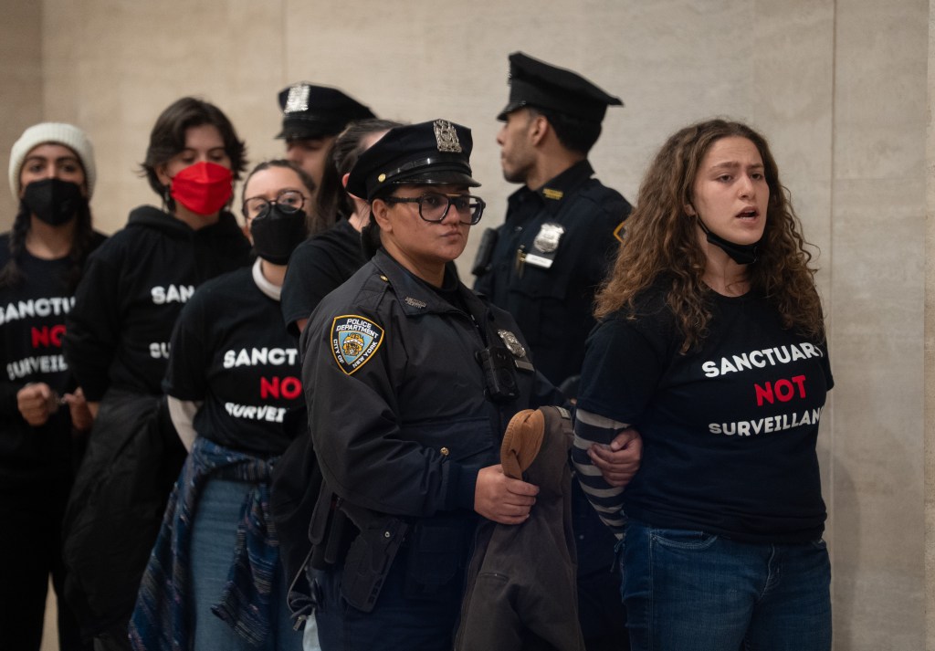 Protestors arrested for occupying Palantir building after rallying with Mamdani against ICE