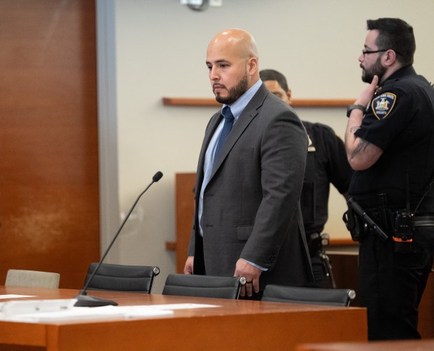 NYPD Sgt. Erik Duran is pictured during his sentencing on April 9 in the Bronx. 