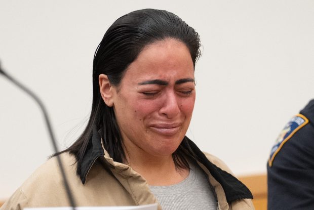 Miriam Yarimi cries as she reads a statement before being sentenced to 3-9 years for manslaughter in Brooklyn Supreme Court Wednesday, Nov. 19, 2025.