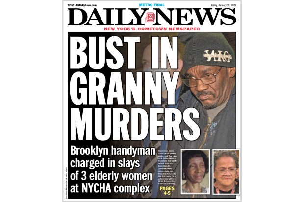 The Daily News front page for Friday, January 22, 2021. 