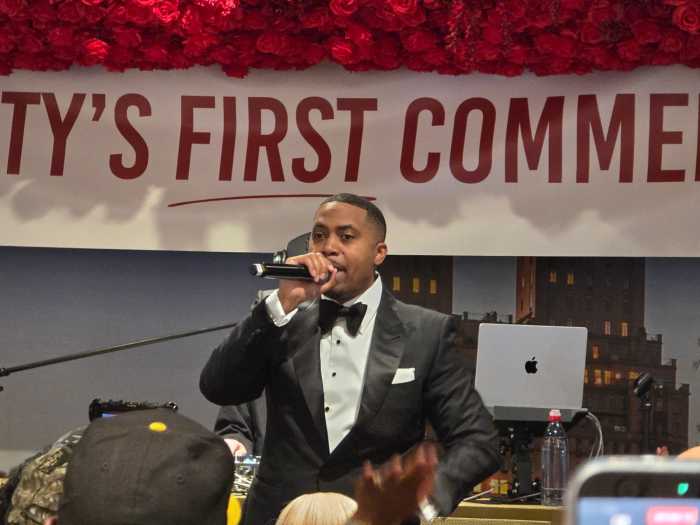 Nas gave a short performance at Tuesdays' ribbon cutting. Photo by Shane O'Brien. 