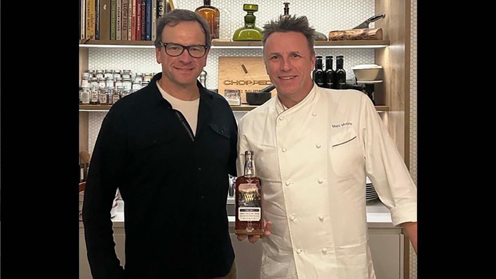 Wyoming Whiskey co-founder David DeFazio, left, and New York-based chef Marc Murphy, right, partnered for the dinner in January that made for "a little night of Wyoming in New York."