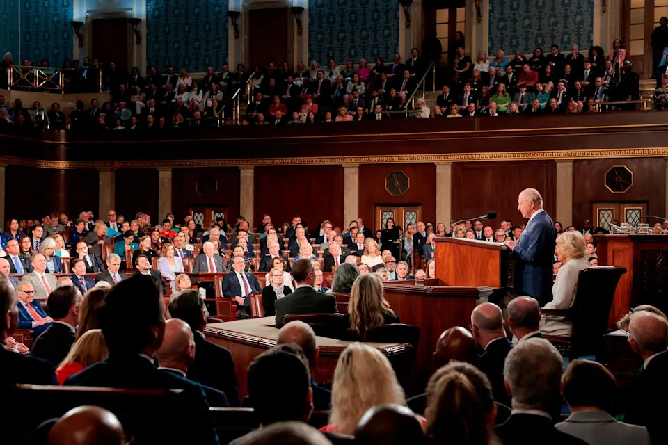 Kylie Cooper/AP - PHOTO: Britain's King Charles III addresses a joint meeting of Congress in the House Chamber of the U.S. Capitol in Washington, April 28, 2026.