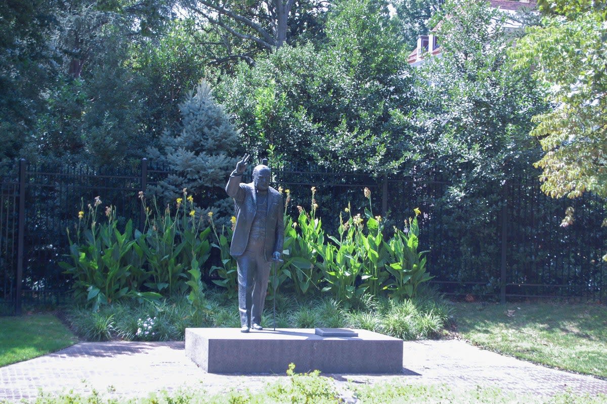 Statue of Winston Churchill at the British embassy (PA)