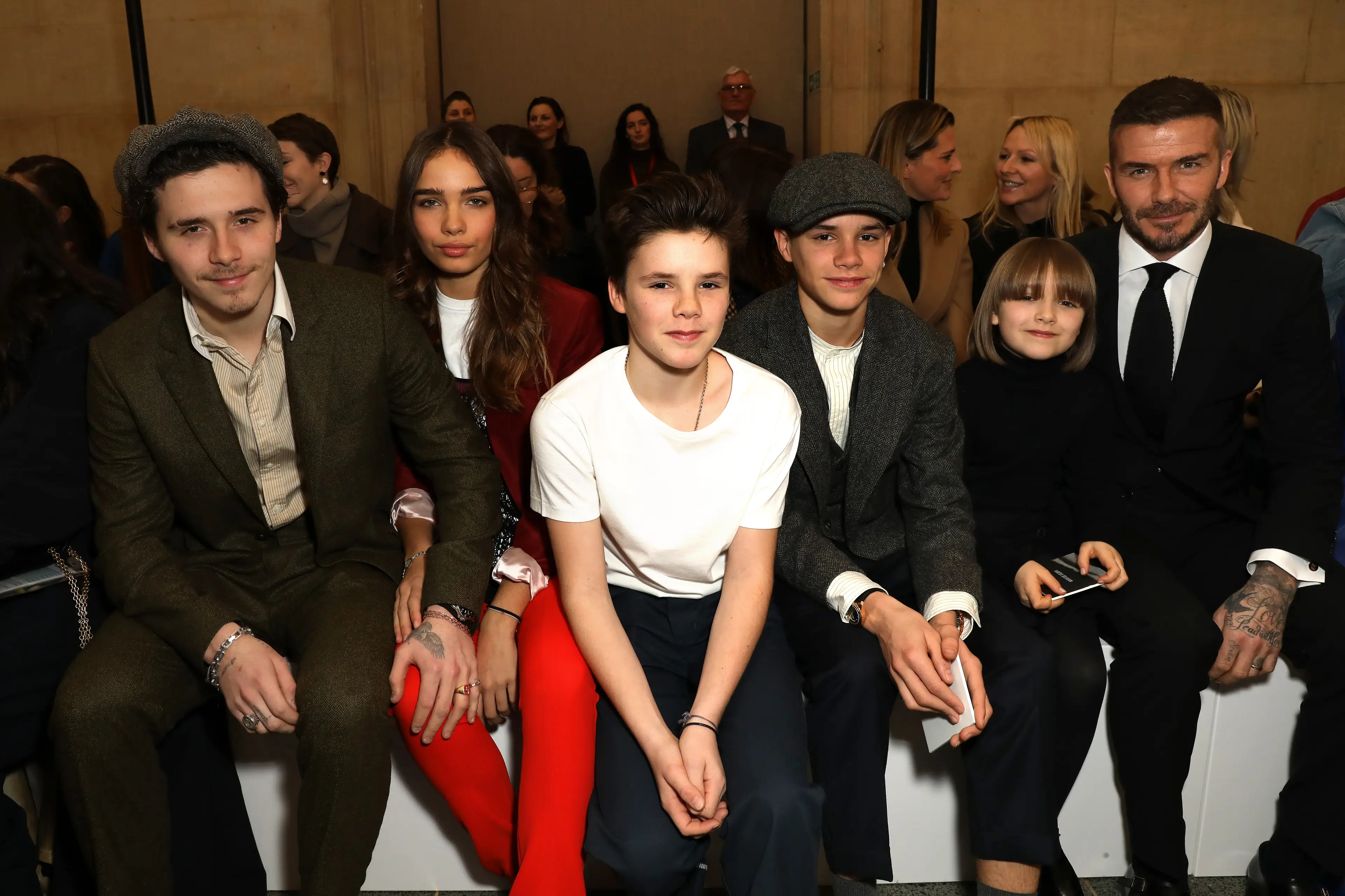 Hana Cross was often pictured with the full Beckham clan while she was dating Brooklyn (Darren Gerrish/WireImage)