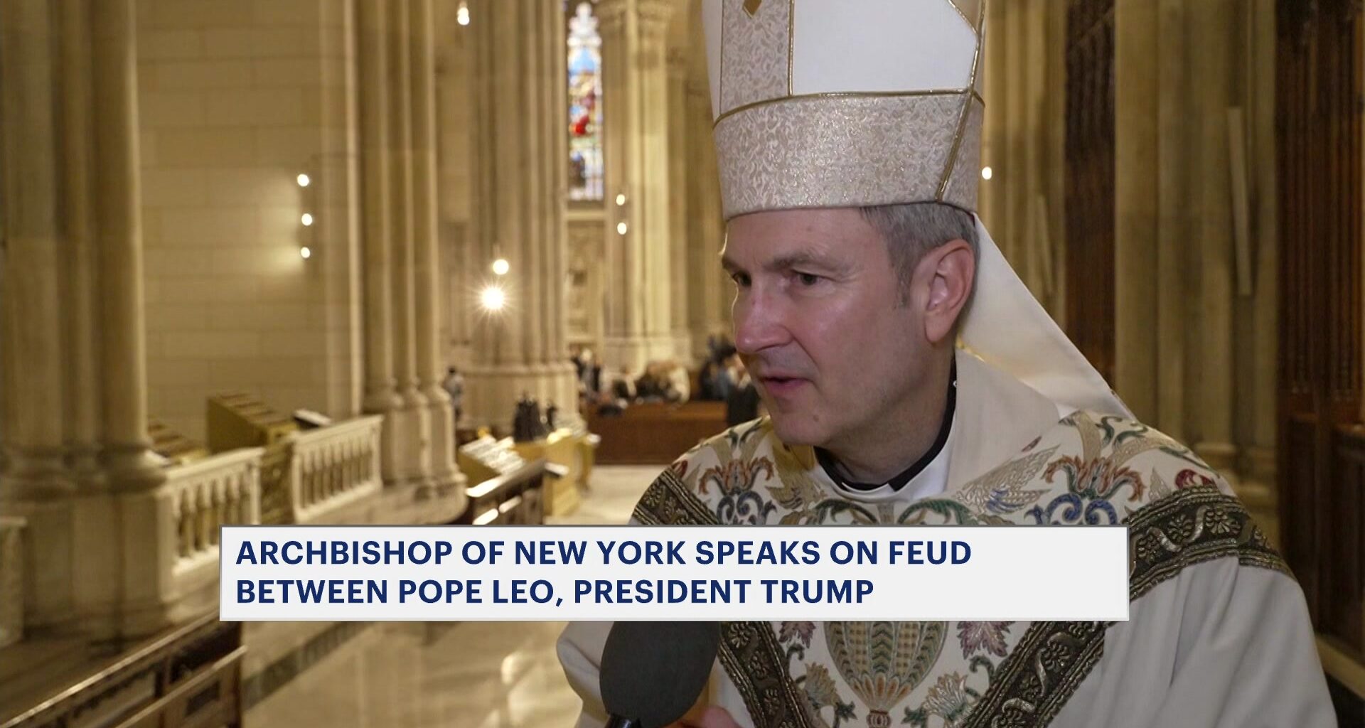 News 12 | Bronx | New York Archbishop Of New York Weighs In On On The Feud Between Pope Leo President Trump