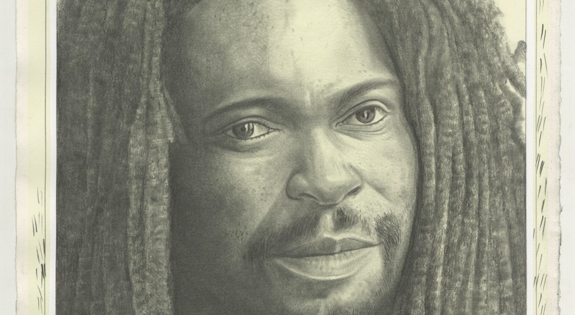 Portrait of Sedrick Chisom, pencil on paper by Phong H. Bui. From a photo by Marko Righo.