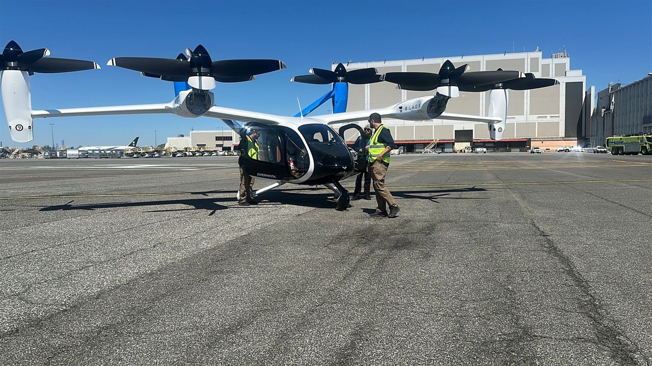 Joby Aviation unveiled its electric helicopter a few years ago. (Spectrum News NY1/Samantha Liebman)