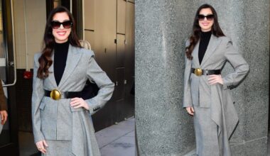 Anne Hathaway promoting 'The Devil Wears Prada 2.'