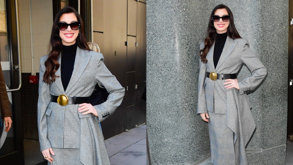 Anne Hathaway promoting 'The Devil Wears Prada 2.'
