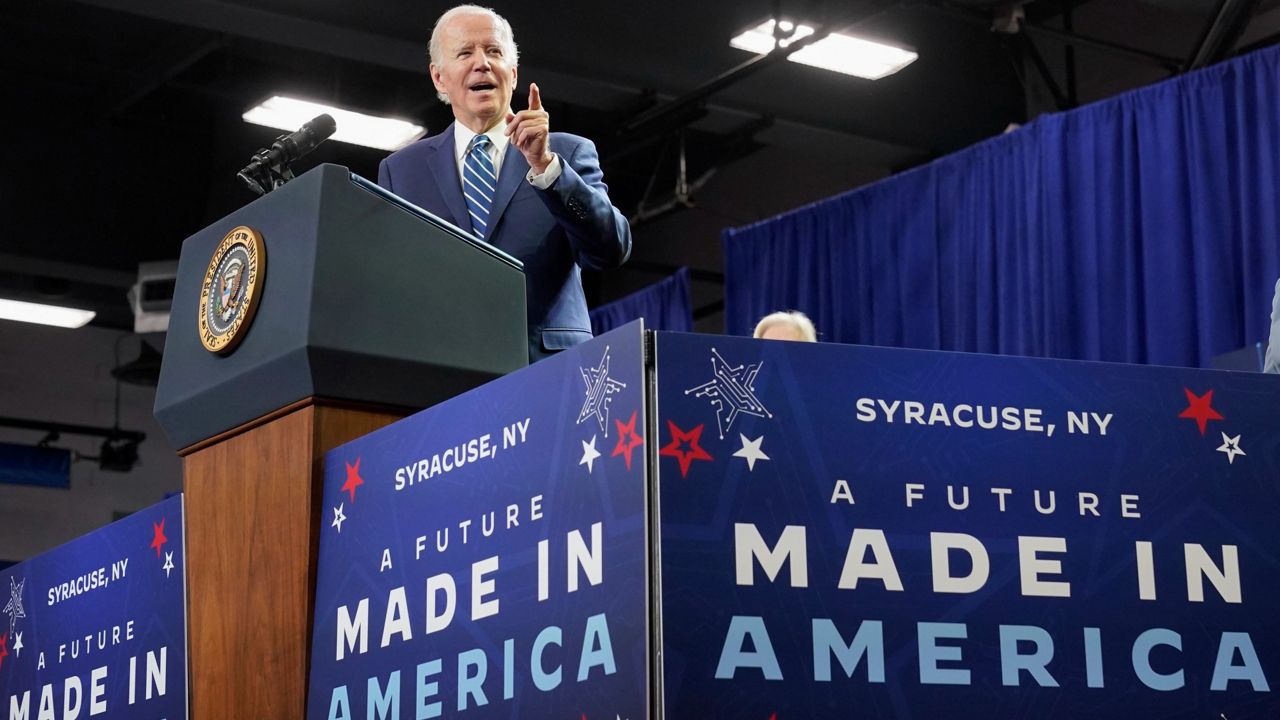 president joe biden speaks in syracuse