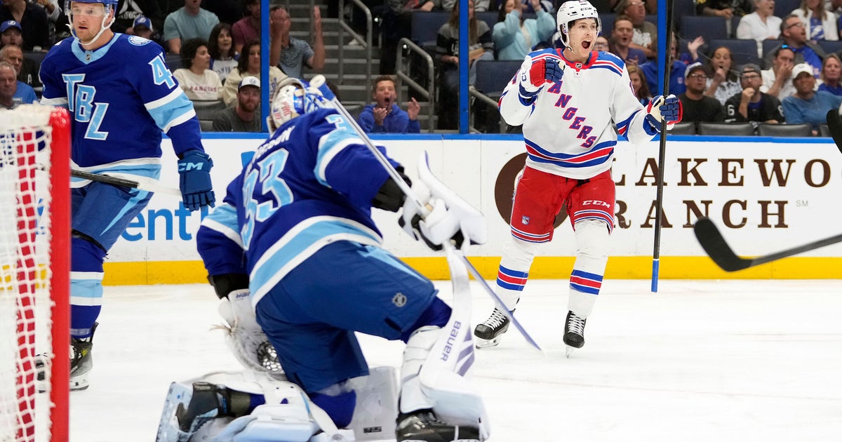 Kartye scores 2 goals as Rangers beat Lightning 4-2