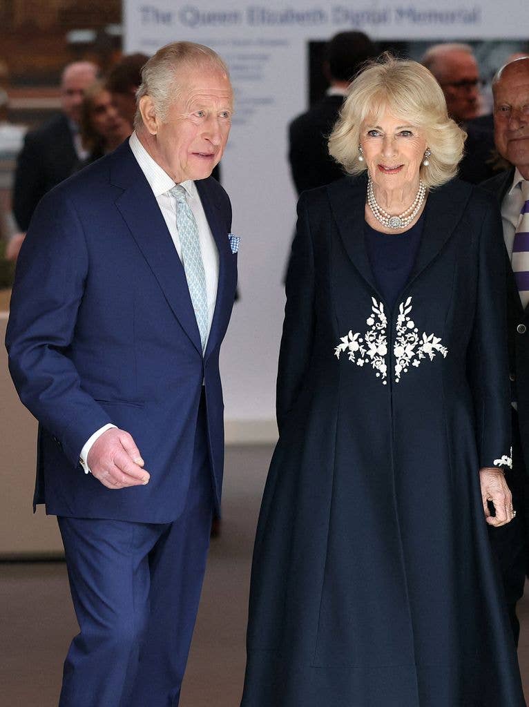 King Charles III and Queen Camilla visit the Queen Elizabeth Memorial at the British Museum 