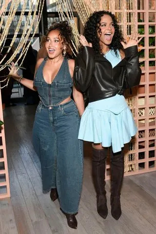 Christina Milian and Adrienne Bailon-HoughtonCredit: Michael Simon