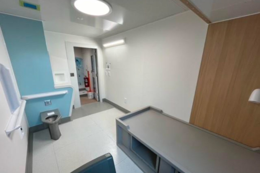 A medical unit in Bellevue Hospital for Rikers Island detainees was still under construction.