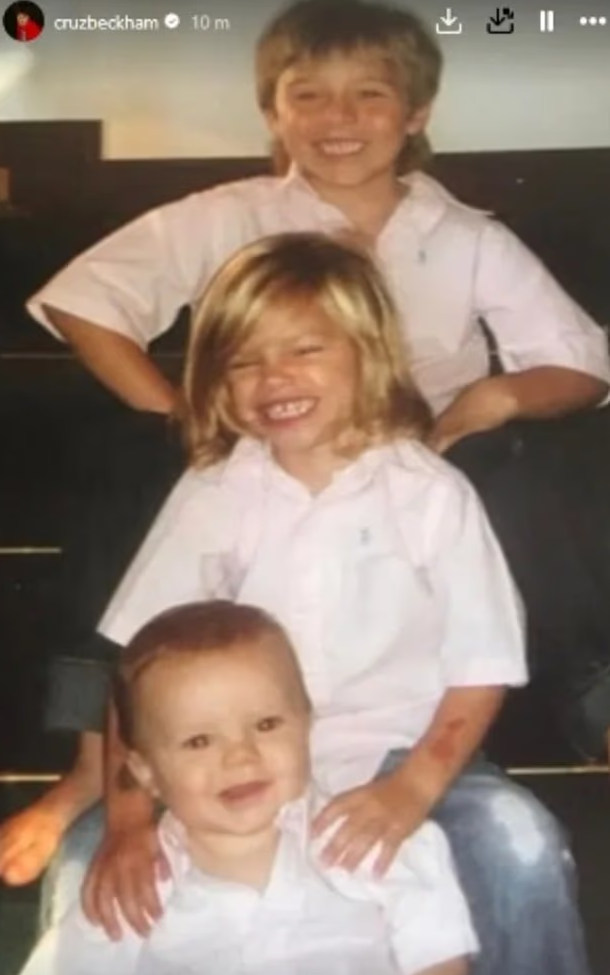 Cruz, 21, shared this throwback with Romeo, 23, and Brooklyn, 27 (Instagram)